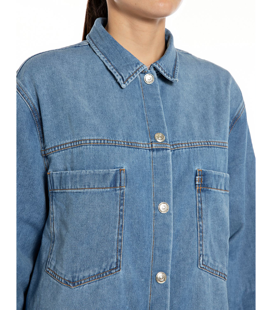 ブルーデニムオーバーシャツ 詳細画像 ミディアムブルー 4